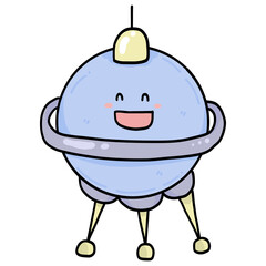 Cute Spaceship Character, Space Clipart Collection