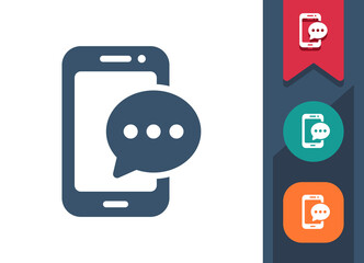 Smartphone Icon. Mobile Phone, Telephone, Phone Call, Chat Bubble, Text Message, Texting