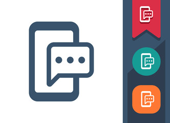 Fototapeta premium Smartphone Icon. Mobile Phone, Telephone, Phone Call, Chat Bubble, Texting, Text Message