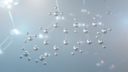 xylometazoline molecular structure, 3d model molecule, vasoconstrictors, structural chemical formula view from a microscope