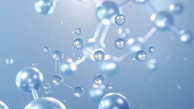 niacin molecular structure 3d, flat model, vitamer of vitamin b3, structural chemical formula view from a microscope