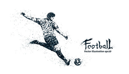 点描画風のサッカーのシルエット、2色のベクターイラストレーション © goleiro35