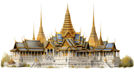 Fototapeta premium thailand's wat phra kaew temple in Bangkok on transparent background