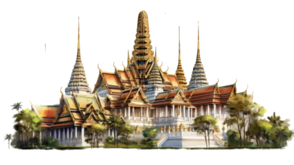 Papier Peint photo Lieu de culte thailand's wat phra kaew temple in Bangkok on transparent background