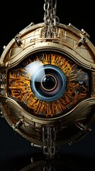 Fototapeta na wymiar Cybernetic eyes made with advanced technology.