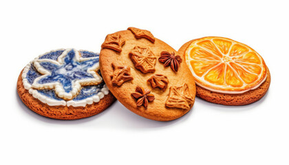 Fototapeta na wymiar Gingerbread cookies in a decorative arts style generative ai