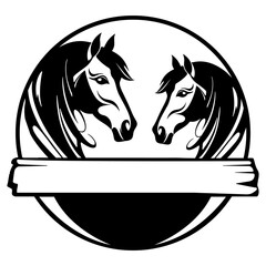 Beautiful Horse Head in Circle, Horse Graphic Svg Cut File