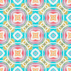 Seamless pattern with stylized ethnic pattern. Hand-drawn illustration.