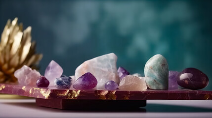 Mockup greeting card for congratulations or invitations based on natural minerals with space for text.