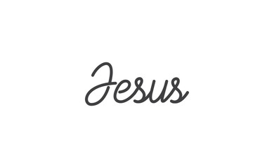 Jesus calligraphic lettering. Jesus Christ lord message.