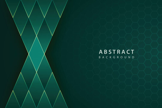 dark green vector abstract background with transparent polygon pattern and realistic glass effect