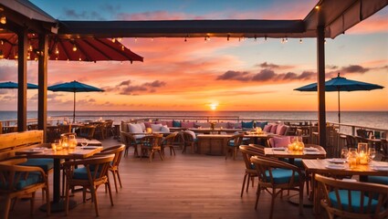 Romantic Sunset Dining on the Beach with Ocean Views
