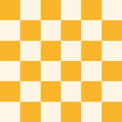 Seamless vector yellow and cream white checkerboard, chessboard pattern, great for scrapbook, textil
