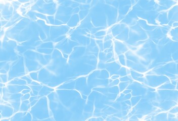 The water is blue in the pool reflection from the sun background