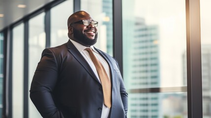 Fototapeta premium Plussize manager encouraging innovative thinking