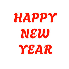 Happy New Year card red color holiday vector