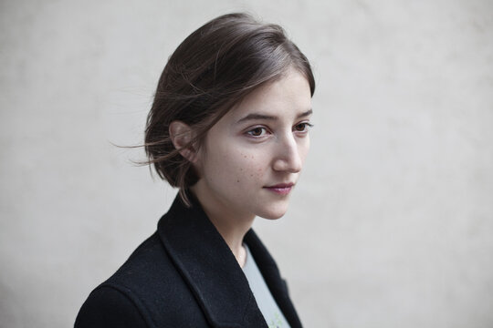 Portrait of a naturally beautiful woman with short hair