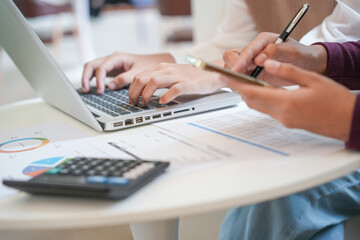 Business People brainstorming Meeting Design Ideas to share idea professional investor start up project business brainstorming planning in office