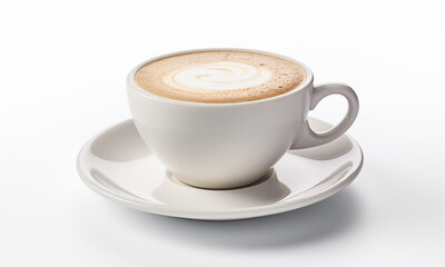 Fototapeta premium White cup of coffee on a white background