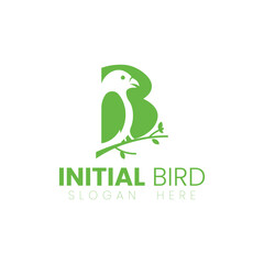 Creative Bird logo with letter B concept