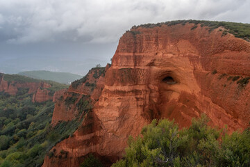 Fototapeta na wymiar Landscape in Las Médulas, León. It is an ancient gold mine of roman empire (I and II century BC) in Spain and World Heritage 