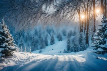 winter landscape with trees