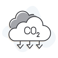 An icon representing carbon neutrality and efforts to reduce carbon emissions, promoting sustainable living and carbon offset initiatives.