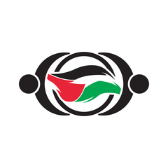 Palestine support logo icon design vector illustration,