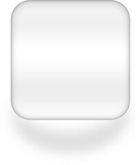 Square neumorphic transparent glass button, Minimal button realistic shadow.