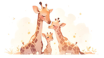 Clip art of giraffe family | generative AI