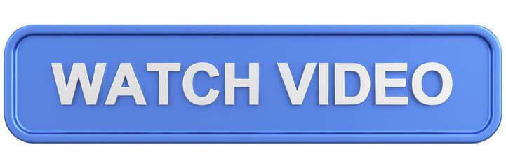 Watch video button. 3D illustration.
