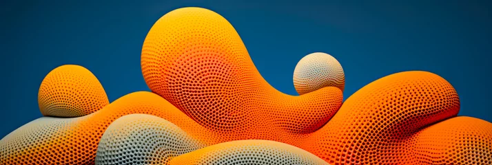 Tuinposter 3D Hintergrund als Formen,   Organisch Elemente, Meditation. Generiert mit KI © shokokoart