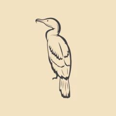 Foto op Plexiglas Retro cormorant Bird vector Stock Illustration © Teras One