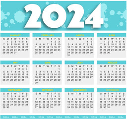 Vector of editable calendar with light blue background