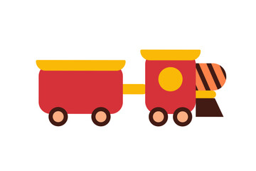 Vector illustration red toy train on white background
