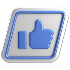 Like button. Like icon. 3D illustration.