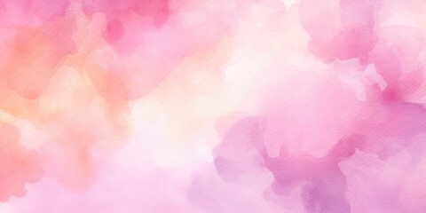 Fototapeta premium Purple magenta pink peach coral orange yellow beige white abstract watercolor. Art background. Light pastel template.