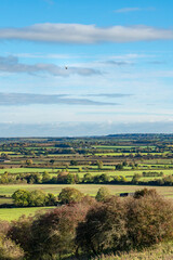 Kestrel (Falco tinnunculus) hovering over the Burton Dassett Hills, Warwckshire, UK - 673895779