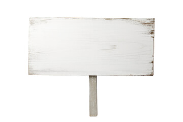 White wooden sign post isolated on transparent or white background, PNG - obrazy, fototapety, plakaty
