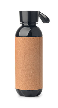 Reusable plastic bottle with blank cork sleeve
