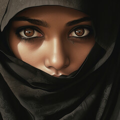 Naklejka premium Young Muslim girl