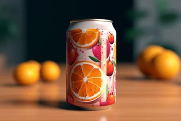 Poster Realistic mockup of a soda can. Generative AI © Ethan