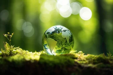 Foto op Canvas Green Globe In Forest Moss © Оксана Олейник