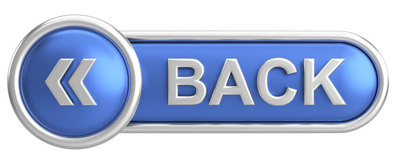 Previous button. Back button. 3D illustration.