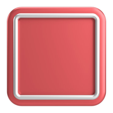 3D rectangle button. Empty button. 3D illustration.