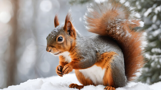 squirrel in the snow © pla2u
