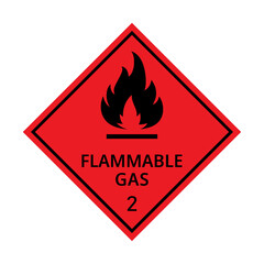 Flammable gas Warning Sign vector illustration, placards class 2. Flammable gas caution sign.