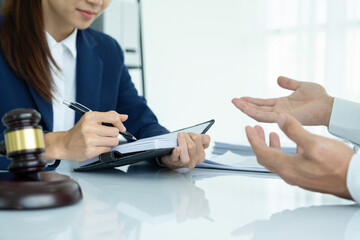 Attoney or lawyer viewing documents.