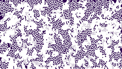 Abstract turing organic wallpaper background. Monochrome reaction diffusion seamless pattern. Abstract background.