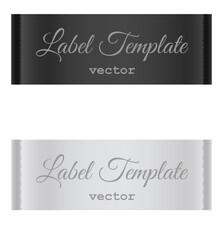 Fabric tag vector illustration. Label clothes template black and white color.